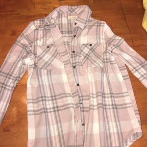 Pink gray and white flannel